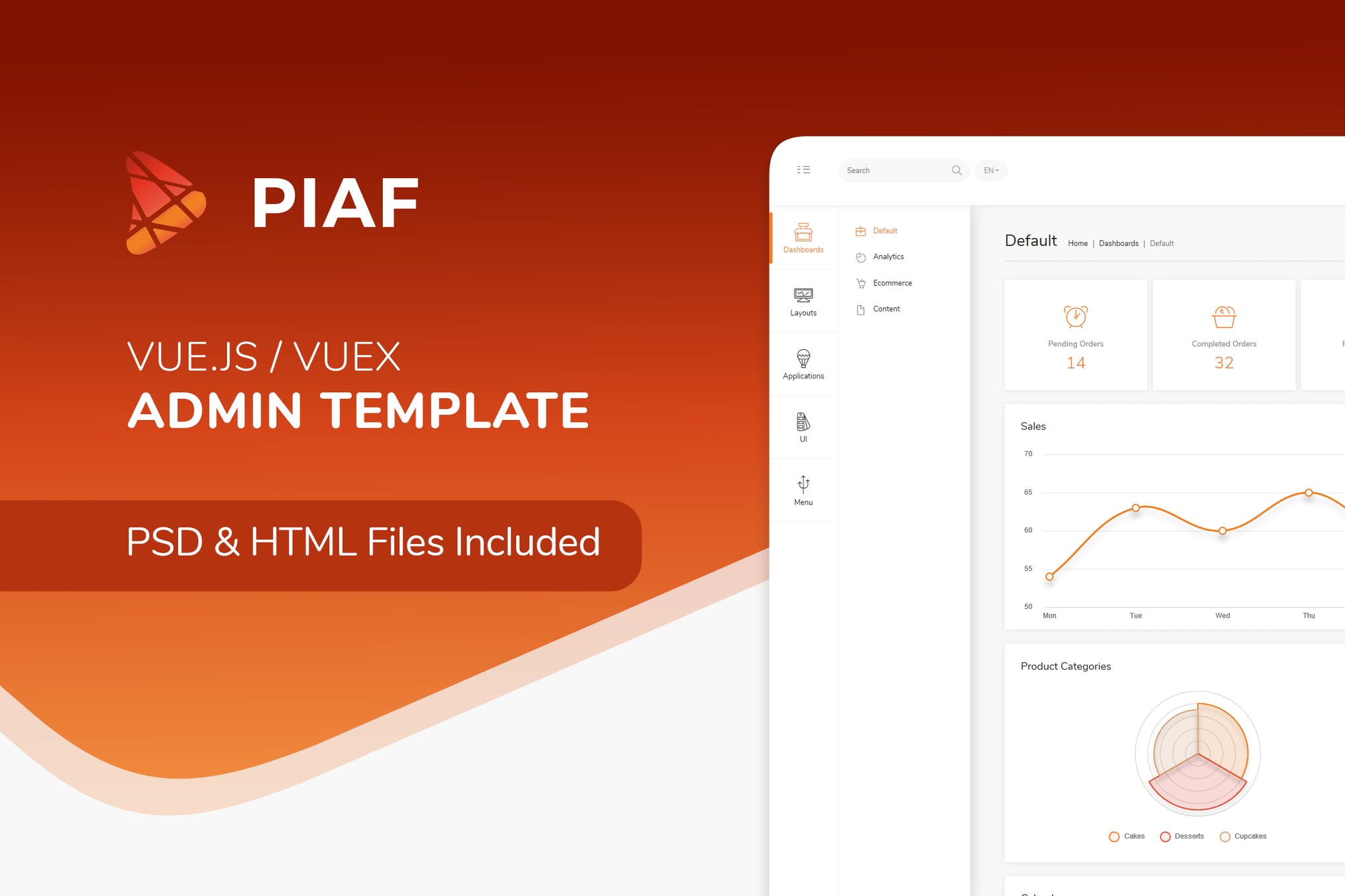 Piaf Vuejs-Vuejs管理模板