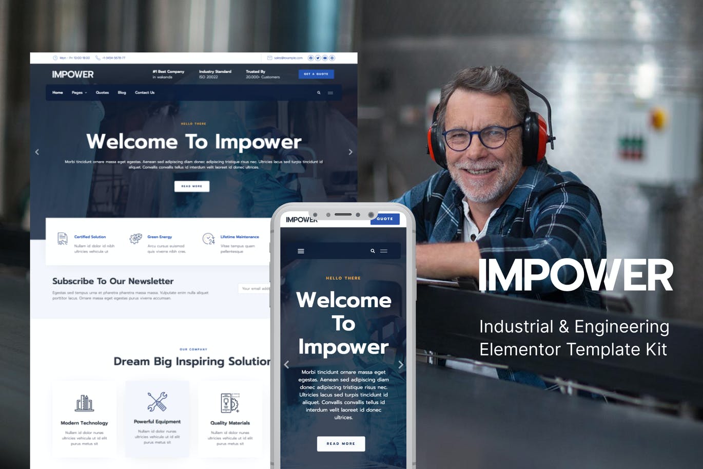 Impower – 工程和工业Template Kit