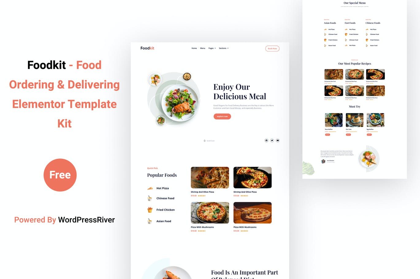 Foodkit – 食品订购和派送 Elementor Template Kit