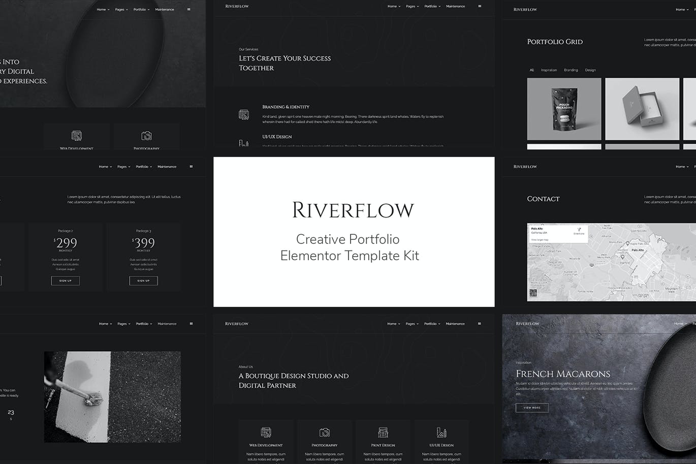 Riverflow – 创意作品集 Elementor Template Kit