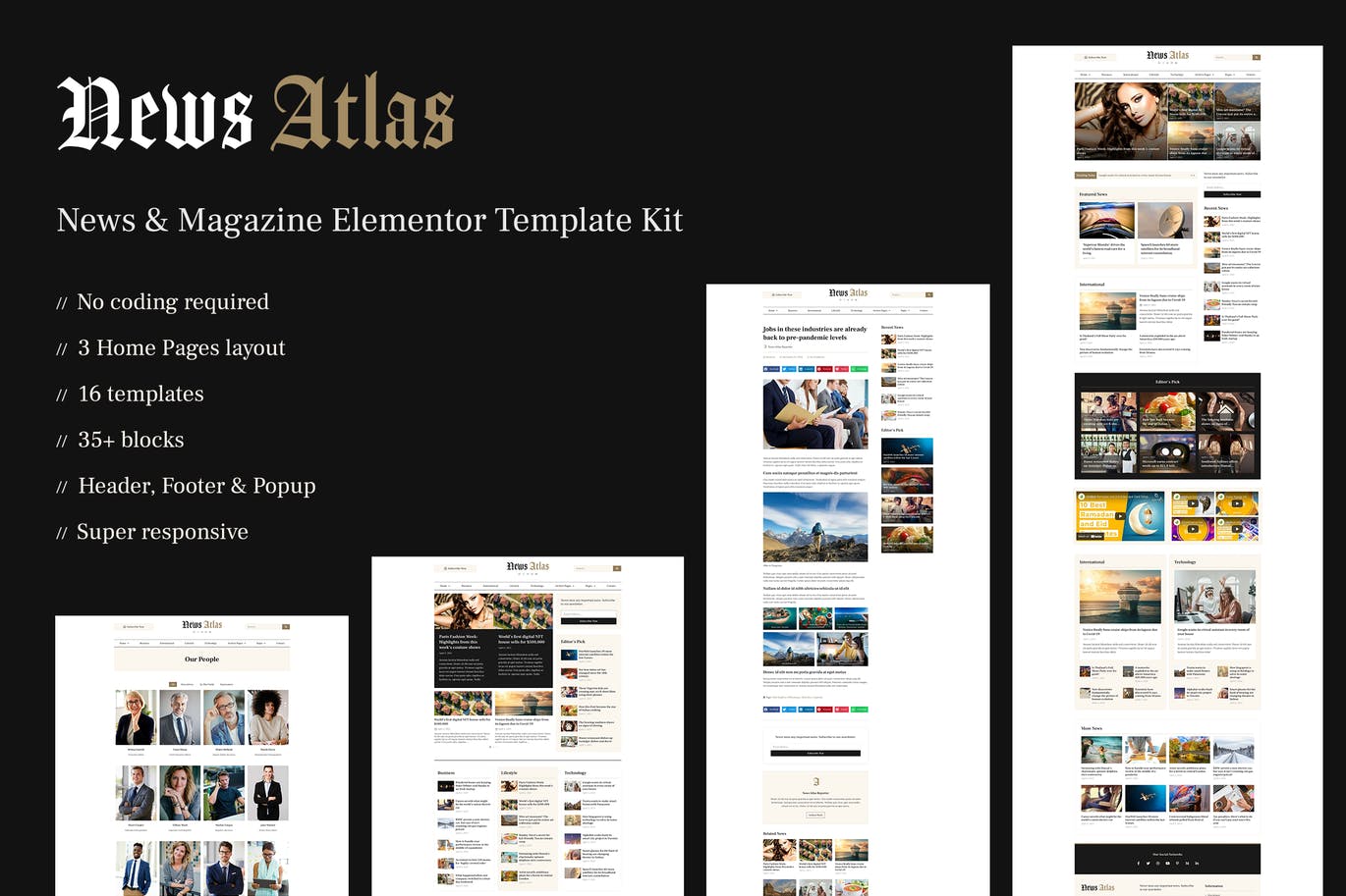 NewsAtlas  – 新闻和杂志 Elementor Template Kit