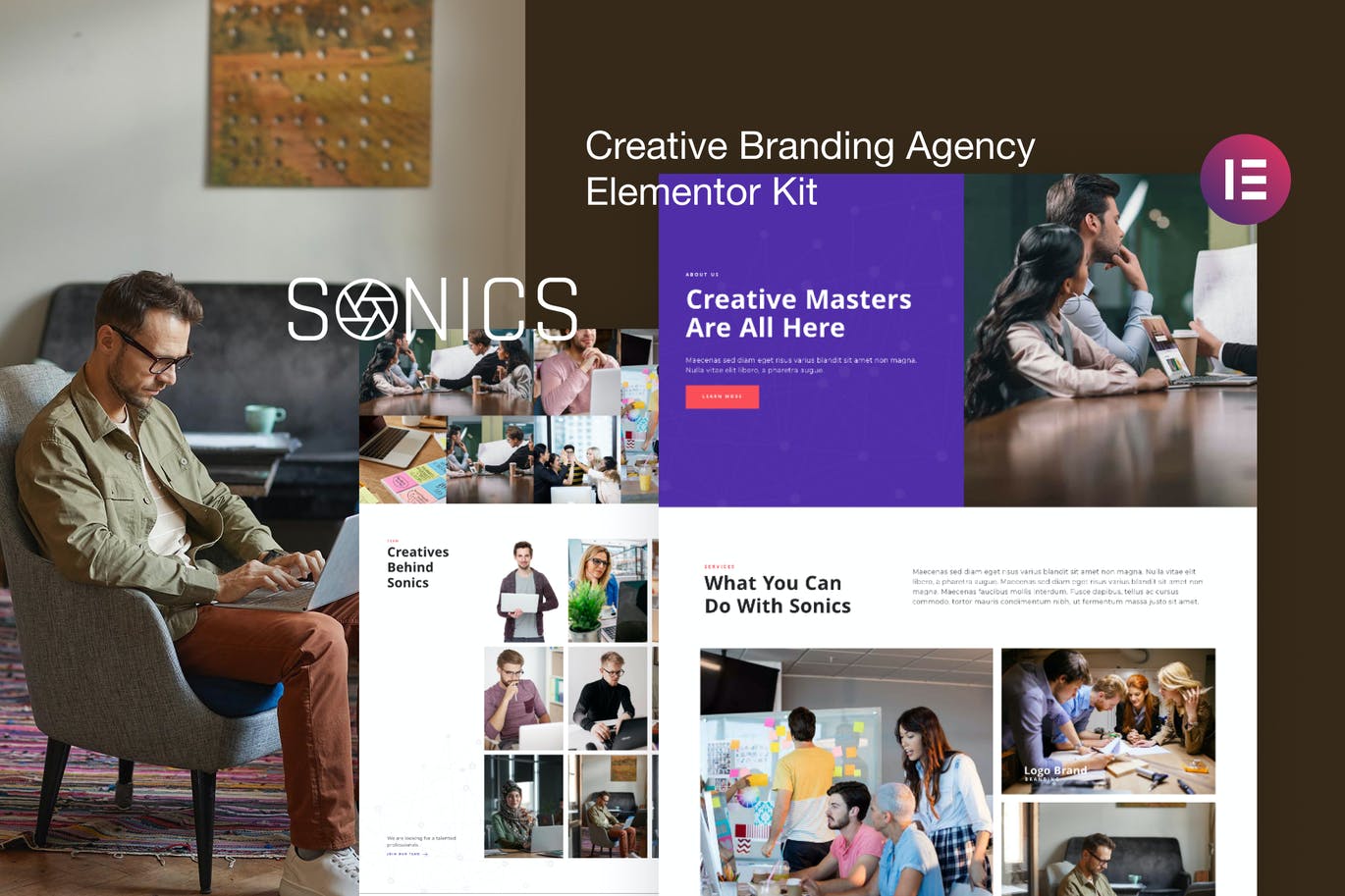 Sonics – 创意品牌代理 Elementor Template Kit