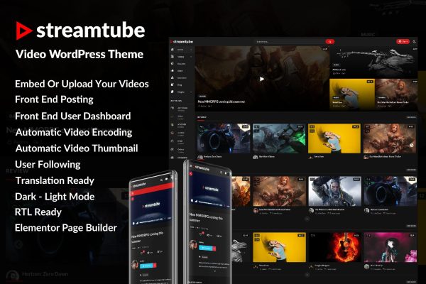 StreamTube – 视频网站 WordPress 主题