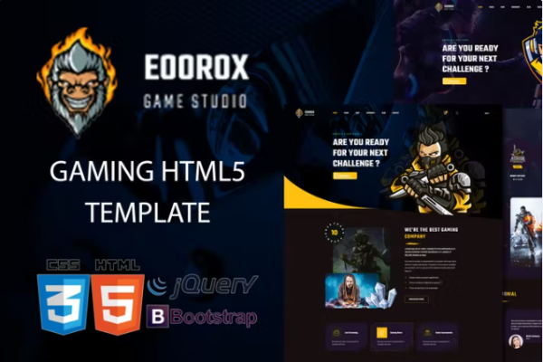 Eoorox – 游戏和电子竞技 HTML5 模板