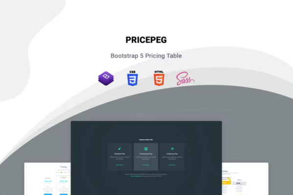 Pricepeg – Bootstrap 5 定价表