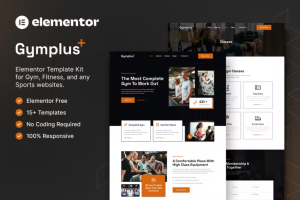 Gymplus – 健身房和健身 Elementor 模板套件