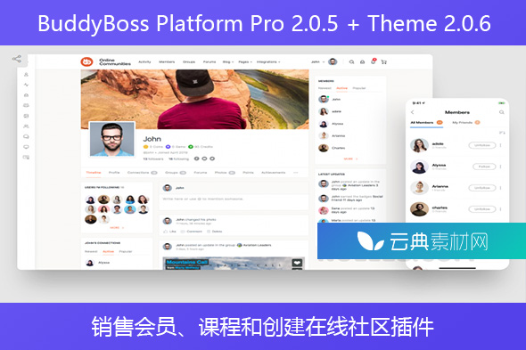 BuddyBoss Platform Pro 2.0.5 + Theme 2.0.6 – 销售会员、课程和创建在线社区插件