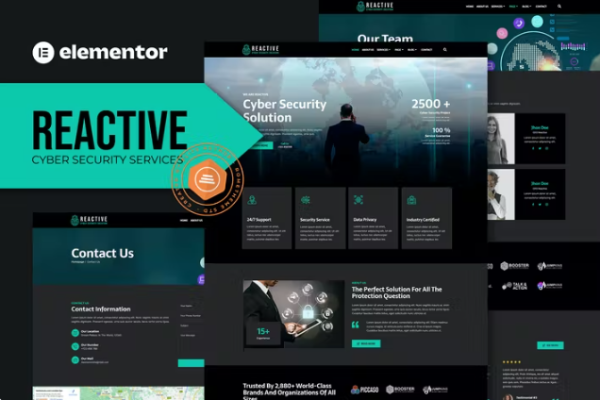 Reactive – 网络安全服务 Elementor 模板工具包