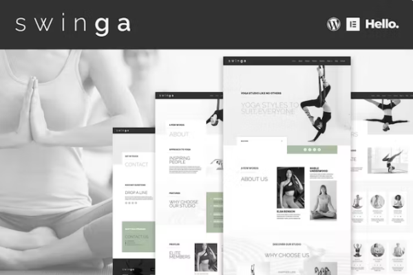 Swinga – 瑜伽健康教练健身工作室 Elementor 模板套件