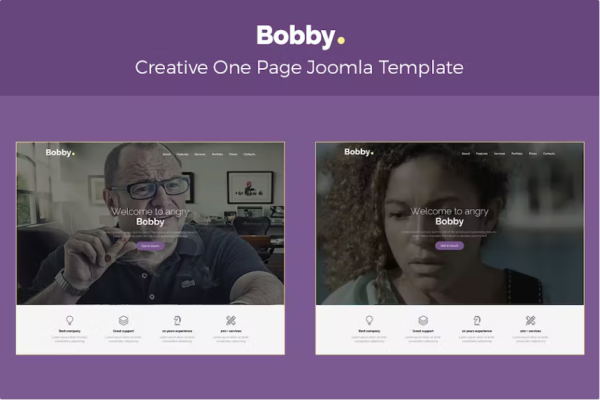 Bobby – 创意一页 Joomla 模板