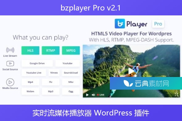 bzplayer Pro v2.1 – 实时流媒体播放器 WordPress 插件