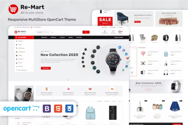 Remart – 多功能 MarketPlace Opencart 3 主题