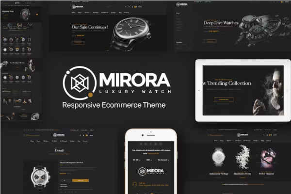 Mirora – 手表和奢侈品商店 PrestaShop 主题