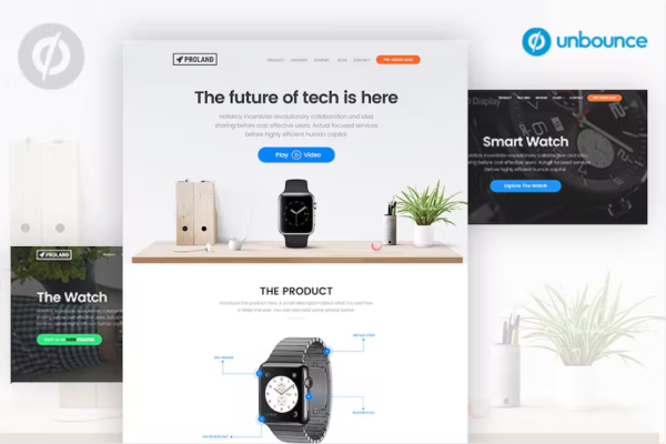 Unbounce 产品登陆页面模板 – Proland