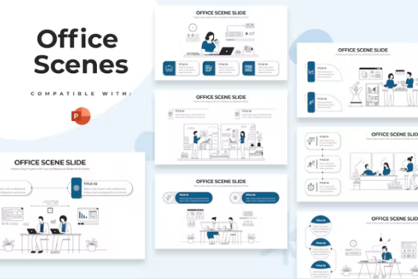 商务办公场景 PowerPoint 信息图表