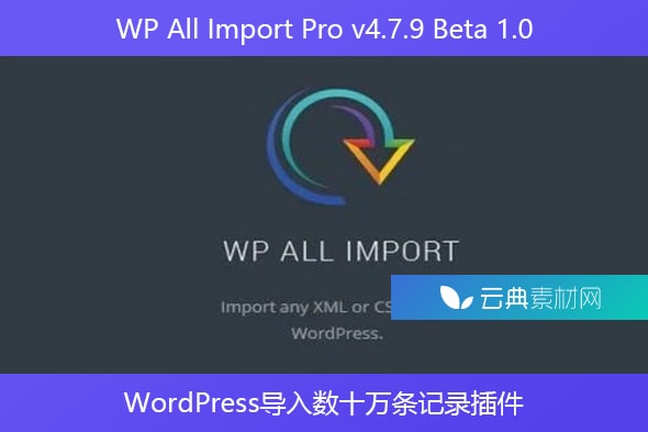 WP All Import Pro v4.7.9 Beta 1.0 – WordPress导入数十万条记录插件