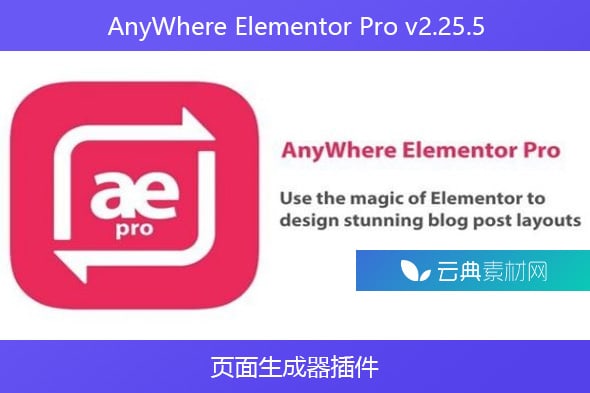 AnyWhere Elementor Pro v2.25.5 – 页面生成器插件