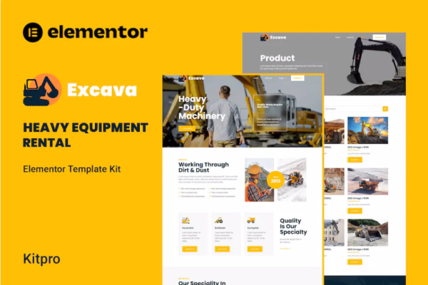 Excava – 重型设备租赁 Elementor 模板套件