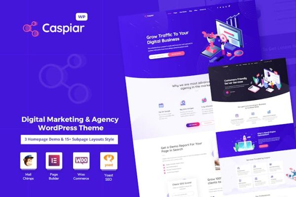 卡斯皮亚尔|数字营销&代理主题 Caspiar | Digital Marketing & Agency Theme 云典WordPress主题