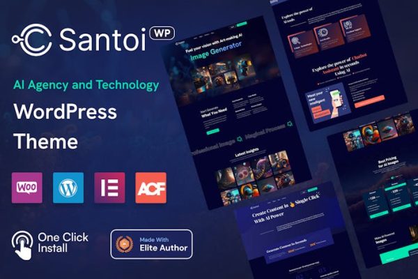 Santoi—人工智能代理和技术WordPress主题 Santoi – AI Agency and Technology WordPress Theme 云典WordPress主题