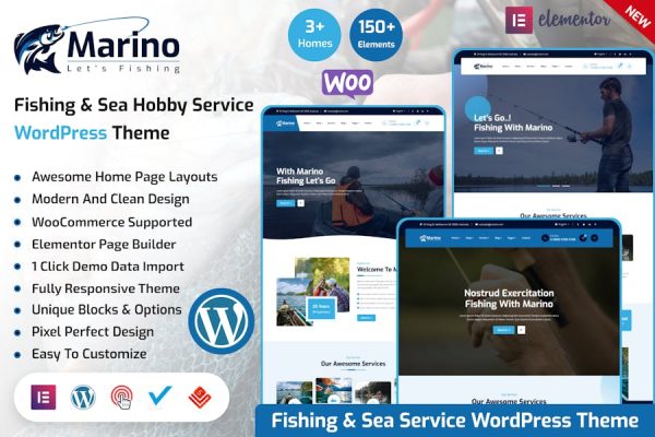Marino—钓鱼&海洋爱好WordPress主题 Marino – Fishing & Sea Hobby WordPress Theme 云典WordPress主题