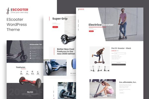 Escoot—单页，单产品WoodburceTheme Escoot – One Page, Single Product WoocommerceTheme 云典WordPress主题