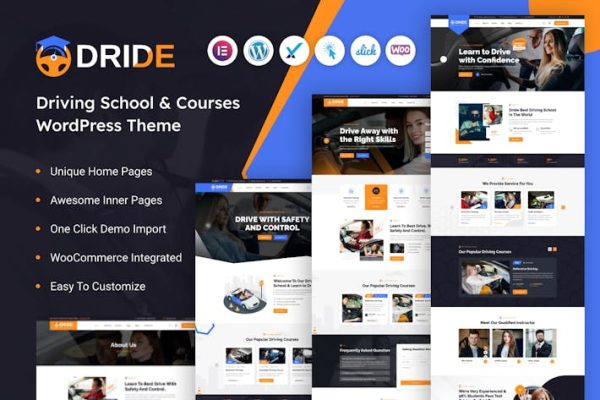 驾校及课程WordPress主题 Dride – Driving School & Courses WordPress Theme 云典WordPress主题