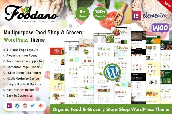 Foodano-天然食品店WordPress主题 Foodano – Natural Food Shop WordPress Theme 云典WordPress主题
