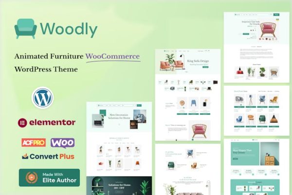 Woodly—动画家具WooCommerce主题 Woodly – Animated Furniture WooCommerce Theme 云典WordPress主题