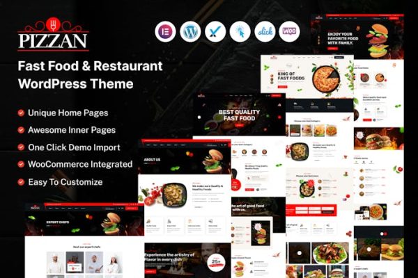 披萨—快餐和餐厅WordPress主题 Pizzan – Fast Food and Restaurant WordPress Theme 云典WordPress主题