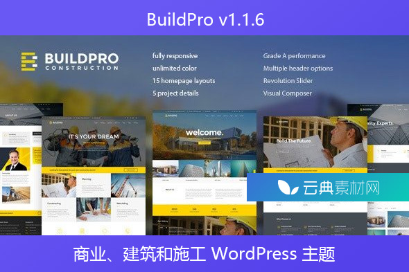 BuildPro v1.1.6 – 商业、建筑和施工 WordPress 主题