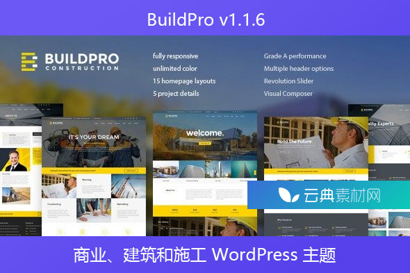 BuildPro v1.1.6 – 商业、建筑和施工 WordPress 主题