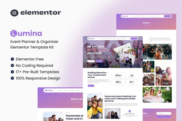 Lumina – 活动策划与组织者 Elementor 模板套件