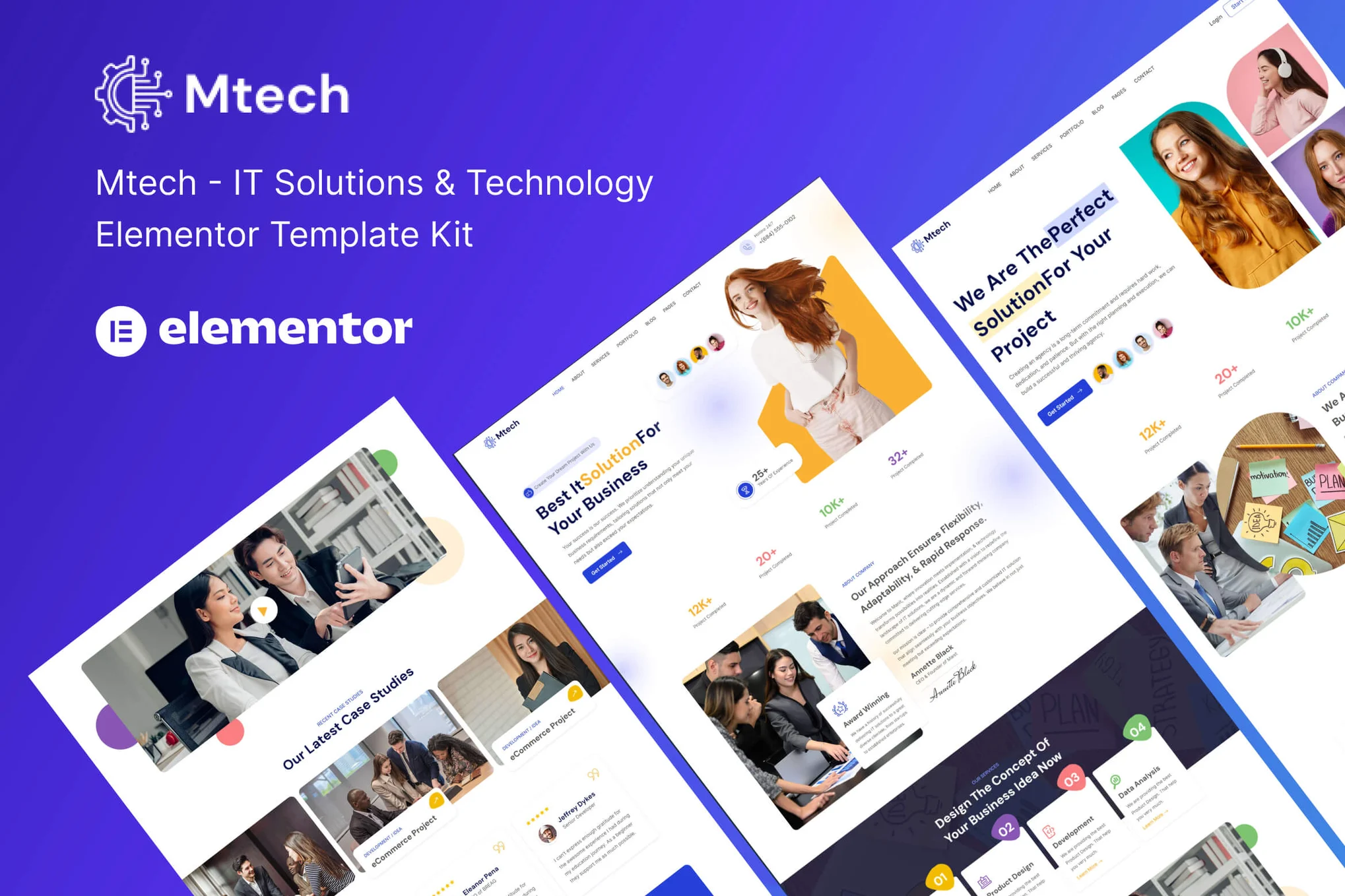 Mtech – IT 解决方案和技术 Elementor 模板套件