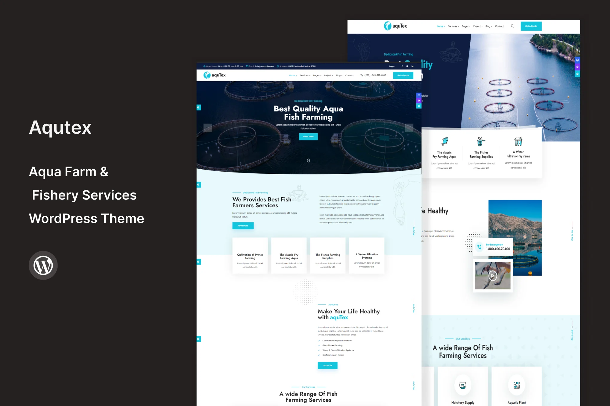 Aqutex – Aqua Farm WordPress 主题 + RTL