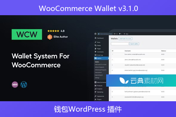 WooCommerce Wallet v3.1.0 – 钱包WordPress 插件