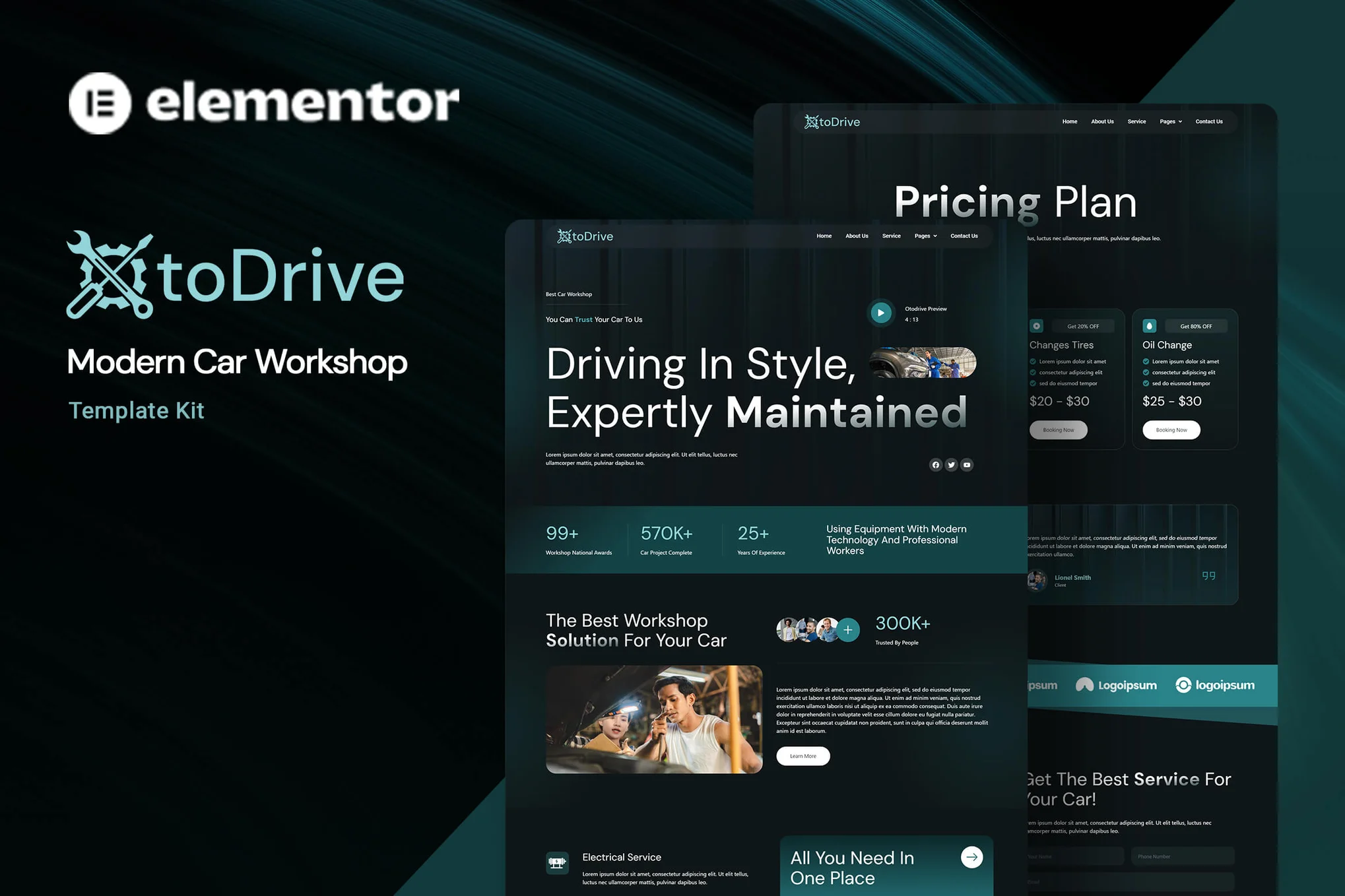 Otodrive-现代汽车车间 Elementor 模板套件