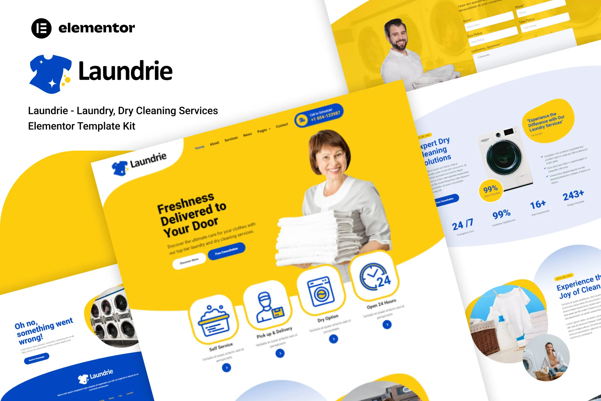 Laundrie – 洗衣、干洗服务 Elementor 模板套件