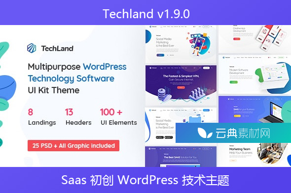 Techland v1.9.0 – Saas 初创 WordPress 技术主题