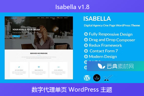 Isabella v1.8 – 数字代理单页 WordPress 主题