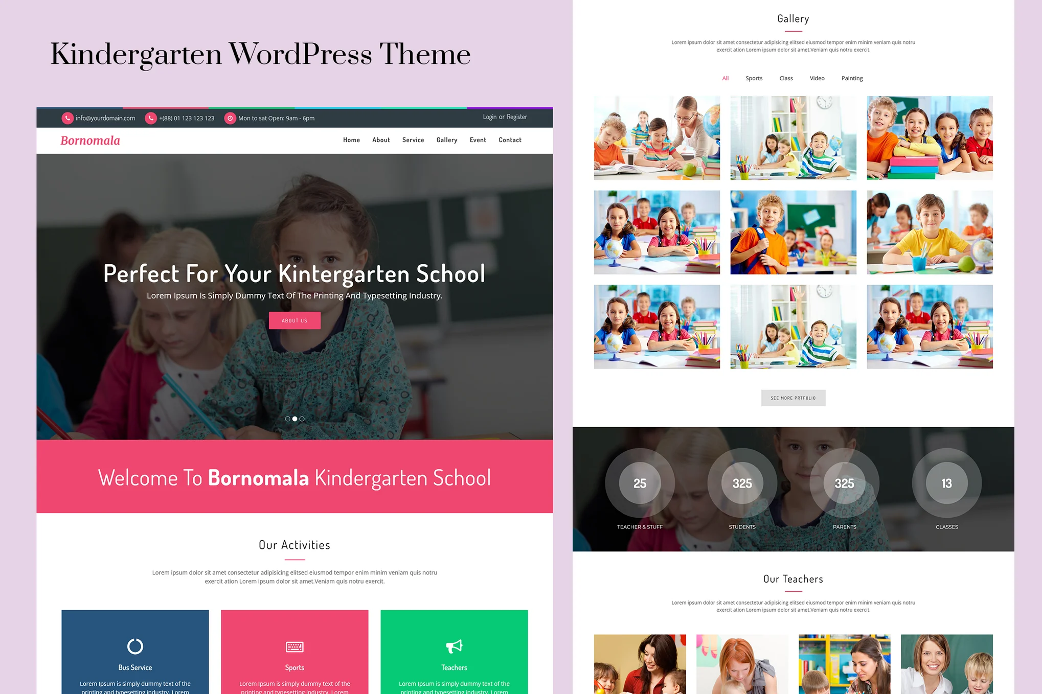 Bornomala – 幼儿园和学校 WordPress 主题