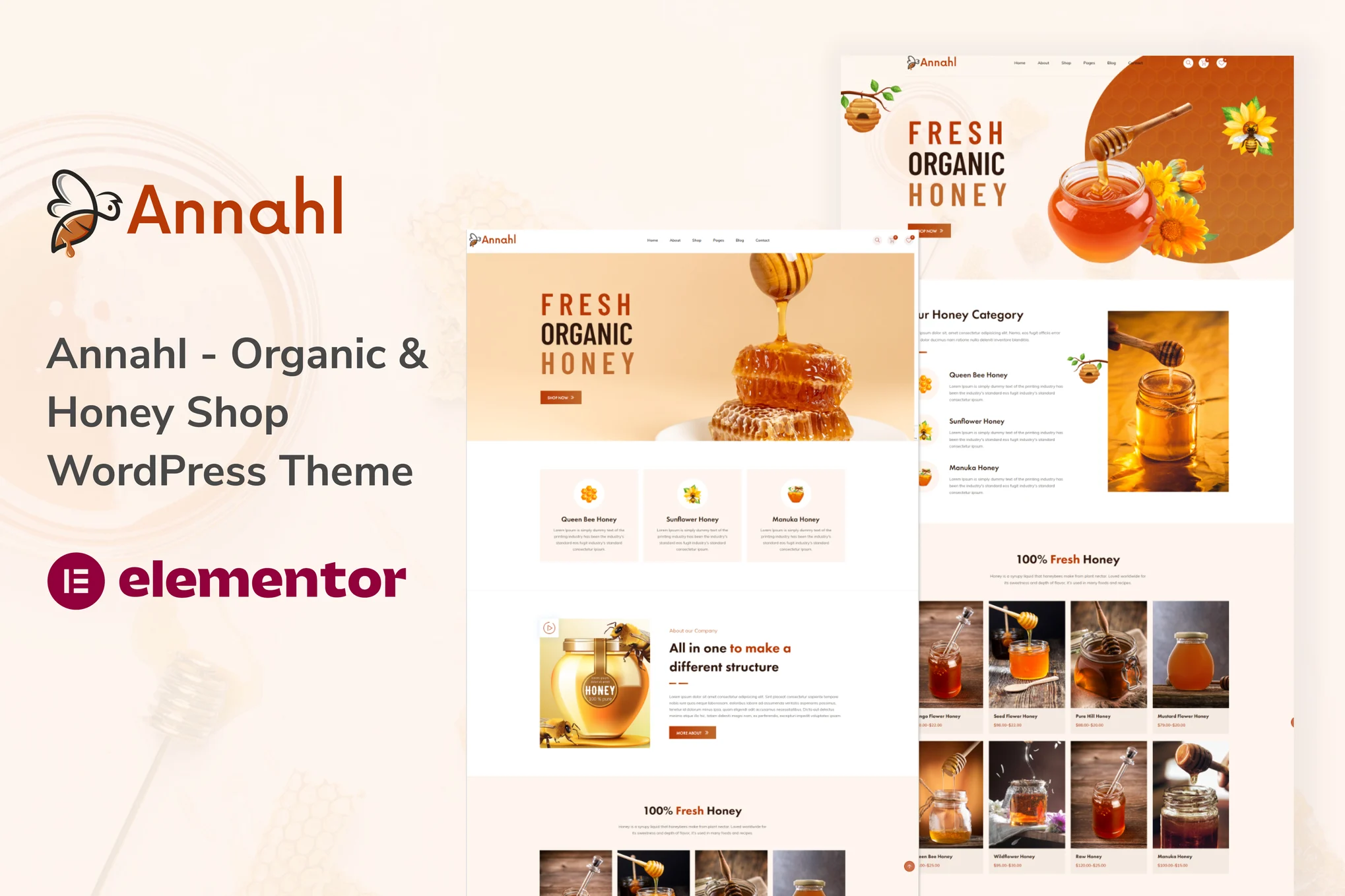 Annahl-有机蜂蜜商店 WordPress 主题