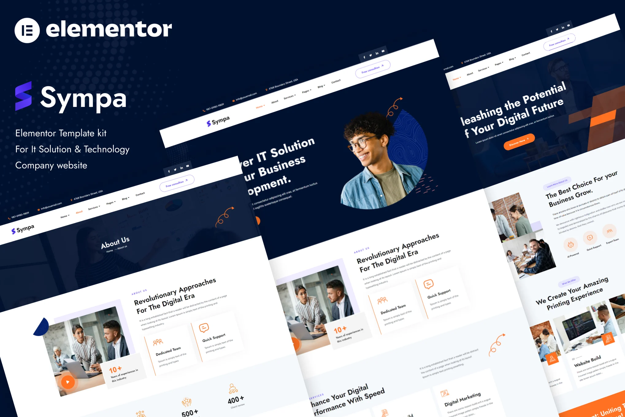 Sympa – IT 解决方案和技术 Elementor 模板套件