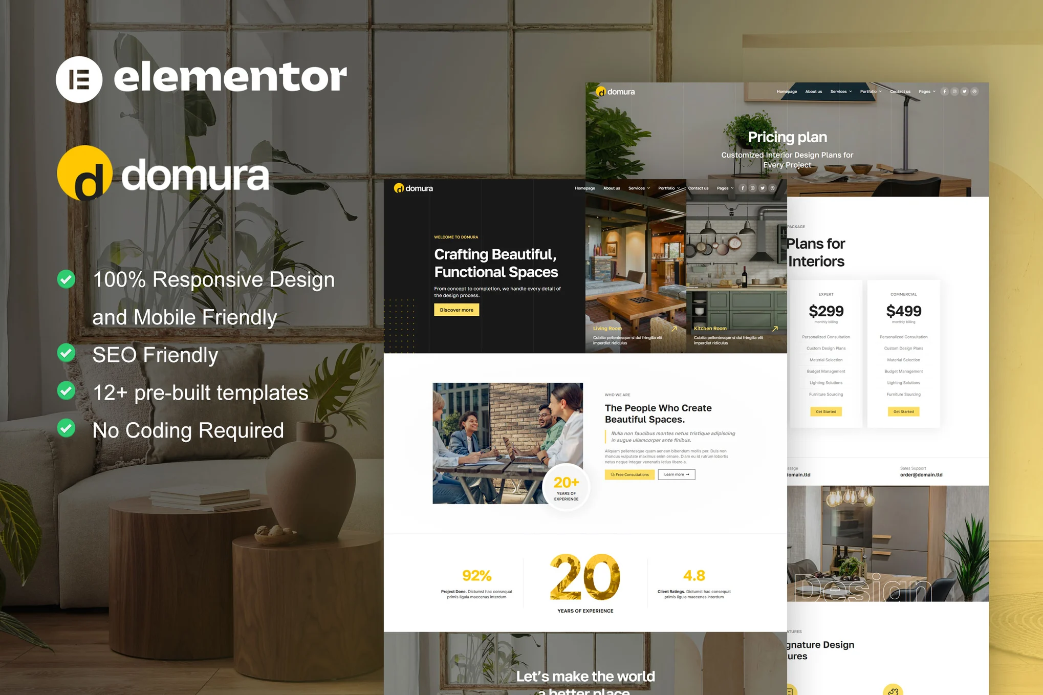 Domura – 室内设计和建筑 Elementor Pro 模板套件